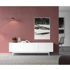 R&R MUEBLES - Mueble de TV Moderno Kate Blanco 3 Puertas