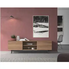 R&R MUEBLES - Mueble de TV Moderno Rafael Marrón 2 Puertas