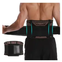 GENERICO - Faja Soporte Lumbar De Cobre - Compresión Ajustable TALLA XL