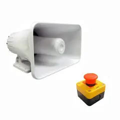 FULL MAX - SIRENA 90W 220 voltios + PULSADOR emergencia Kit de SEGURIDAD