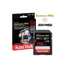 SANDISK - Memoria SD Extreme PRO 200mbs 256GB Camaras