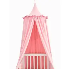 GENERICO - Dosel rosado en tela lino 240 x 60 cm lavable