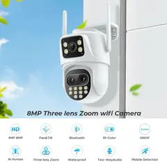 OEM - Cámara Doble Lente 3K Exterior Full HD WiFi 360º