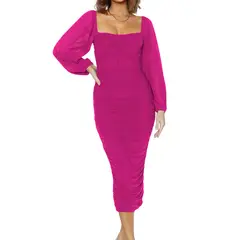 BLWOENS - Vestidos casuales de para mujeres - Rosa