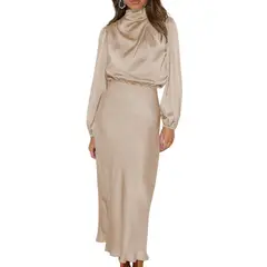 BLWOENS - Vestidos casuales de para mujeres - Beige