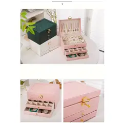 GENERICO - JOYERO COFRE ORGANIZADOR DE JOYAS 3 NIVELES