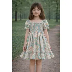 GENERICO - Vestido Flores Verdes