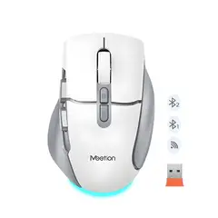 MEETION - Mouse BTM001MEETION Inalámbrico Bluetooth Recargable y Ergonómico Gris