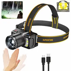 OEM - Linterna de cabeza con sensor Linterna frontal con Zoom