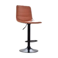 OFIDEAS - Banco de Bar Regulable en Altura Color Camel Con Base NegraPatrick