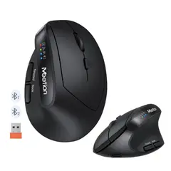 MEETION - Mouse BT008 Inalámbrico Bluetooth Recargable Ergonómico Negro