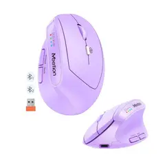 MEETION - Mouse BT008 Inalámbrico Bluetooth Recargable Ergonómico Lila