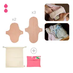 BAMBOO BALANCE - Toalla Higiénica Femenina de Tela - Pack - Flujo Leve - Vicuña