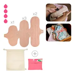 BAMBOO BALANCE - Toalla Higiénica Femenina de Tela - Pack - Flujo Medio - Vicuña