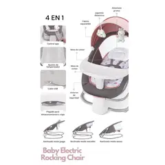 CAM - MECEDORA ELÉCTRICA 4 EN 1 ROSA ROCKING CHAIR