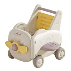 GENERICO - Andador multifuncional forma de avión amarillo hasta 15 kilos