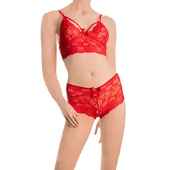GENERICO - Set De Lenceria Dos Piezas-Rojo Talla L