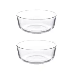 INSPIRA - Set de 2 Tazones Bowls Ensaladera de Vidrio 1200 ml