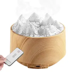 ELMEJORPRECIO - Humidificador Flame Mountain con Luces RGB Marrón Claro