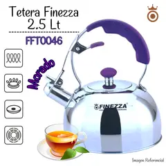 FINEZZA - Tetera De Acero Inoxidable de 2.5 Lts - FFT0046-M