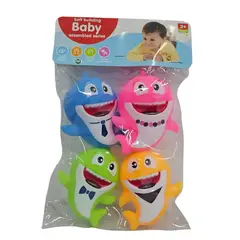 GENERICO - Juguete de Baño Baby Shark Chillon de Jebe 4 Piezas