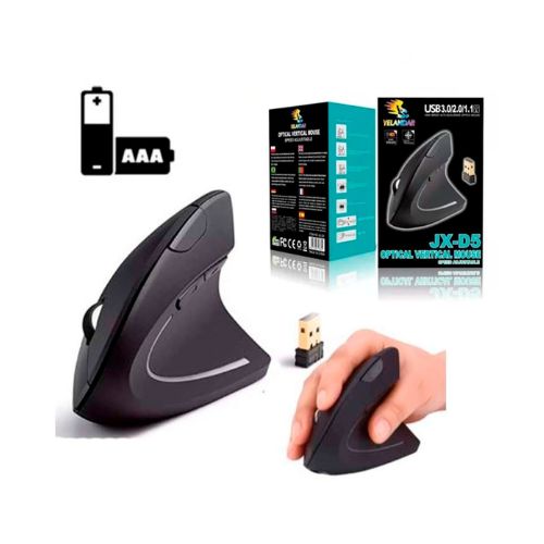 Mouse inalámbrico Ergonómico Vertical 2,4 G - NEGRO