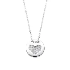 SANTORAL - Collar Corazón Brillos - Plata