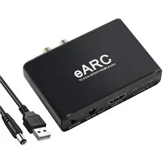 RENVMEXY - Convertidor HDMI ARC/eARC a Óptico y RCA 7.1 Canales - AY128 Negro