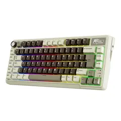 ROYAL KLUDGE - Teclado Mecánico Inalámbrico Español RKL75 Gris Moca
