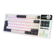 ROYAL KLUDGE - Teclado Mecánico Inalámbrico Español S85 Noche Blanca