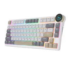 ROYAL KLUDGE - Teclado Mecánico Inalámbrico Español N80 Amanecer perlado