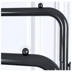 GENERICO - Colgador Perchero Organizador de Ropa con Doble Barra 175x120x46cm - Negro - M