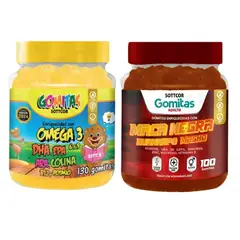 GENERICO - PACK 2 GOMITAS OMEGA 3 NIÑOS + GOMITAS MACA NEGRA 100 UND
