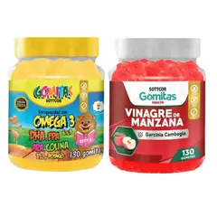 GENERICO - PACK 2 GOMITAS OMEGA 3 NIÑOS + VINAGRE DE MANZANA 130 UND