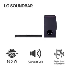 LG - Soundbar 2.1 SQC1 160W Bluetooth Sonido Potente - Negro