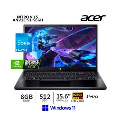 ACER - Nitro V15 ANV15-51-56GH Ci5 13420H/ 8Gb Ram/ 512GB SSD/ RTX 3050 6GB/ 15.6”FHD W.11 - CSI
