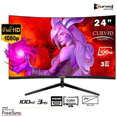 MICRONICS - Monitor Gamer Curvo 24 Pulgadas Fhd 100hz 1ms 1920x1080
