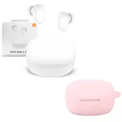 XIAOMI - Audifono Redmi Buds 6 Play Blanco + Protector de Silicona Rosa