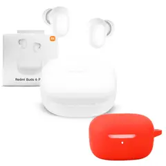 XIAOMI - Audifono Redmi Buds 6 Play Blanco + Protector de Silicona Rojo