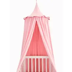 GENERICO - Dosel rosado en tela lino 240 x 60 cm lavable