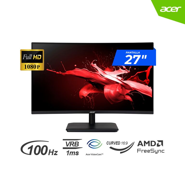 MONITOR LED 27 CURVO FULL HD 100HZ 1MS HDMI DP FREESYNC