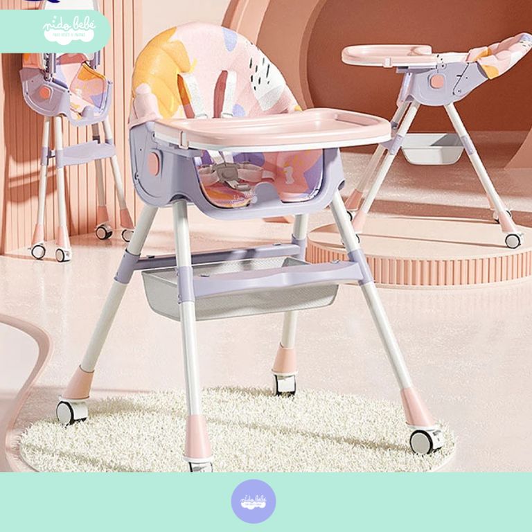 Silla de Comer de bebé modelo Milu Premium pink