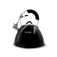 FINEZZA - Tetera de 3 Litros de Acero Inoxidable Color Negro FF-T0070-IN