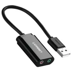 UGREEN - TARJETA US205 SONIDO EXTERNA USB MICROFONO AUDIO ADAPTADOR SANTOFA ELECTRONICS