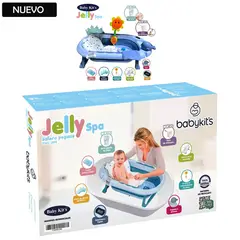 BABY KITS - Tina Bañera Plegable JELLY SPA Con Termómetro Azul
