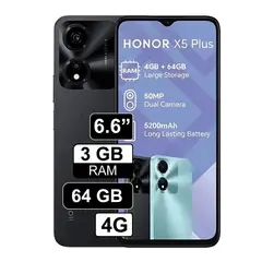 HONOR - Celular X5 Plus 4GB RAM 64GB cámara principal 50MP + 2MP frontal 5MP