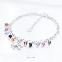 KILARYS - Pulsera Plata Libelula Turmalina Multicolor