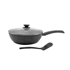 FINEZZA - Sartén Antiadherente Ultragranito de 28 cm Negro FZ-W328TM