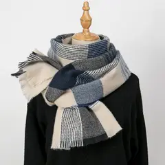 KAST PE - Bufanda Piper Chalina Unisex a cuadros Celeste