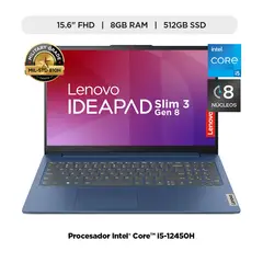 LENOVO - Laptop IdeaPad Slim Intel Core i5 12450H 8Gb Ram 512Gb Ssd Pantalla 15.6" Fhd Windows 11